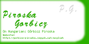 piroska gorbicz business card