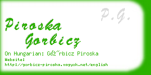 piroska gorbicz business card